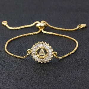 CZ initial A bracelet